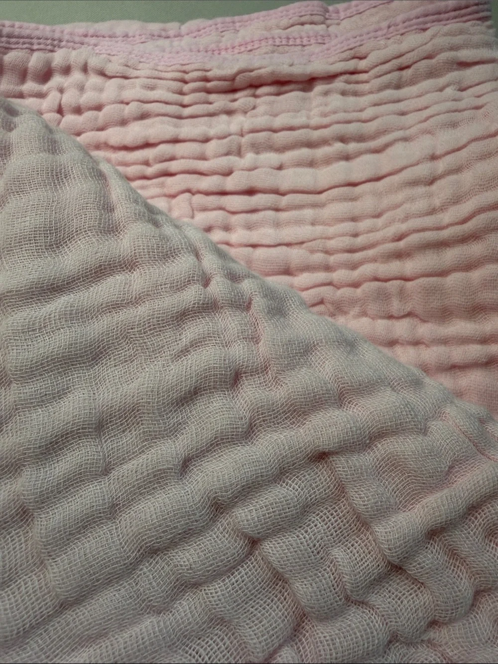 NEW 100% Cotton Fleece Muslin Throw Blanket Pink